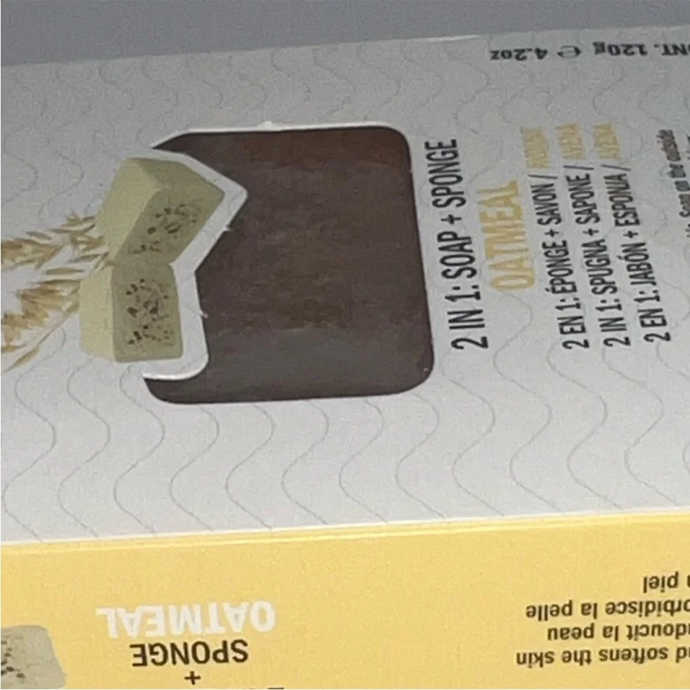 Afterspa 2 in 1 Exfoliating Oatmeal Soap + Bath Sponge New in Box